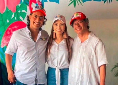 Nicolas Petro, Daysuris del Carmen Vásquez y el presidente Gustavo Petro