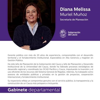 gobernación del Cauca- Diana Melissa Muriel