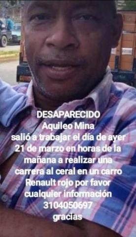 Aquileo Mina desaparecido 