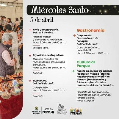 Programación 5 de abril Popayán