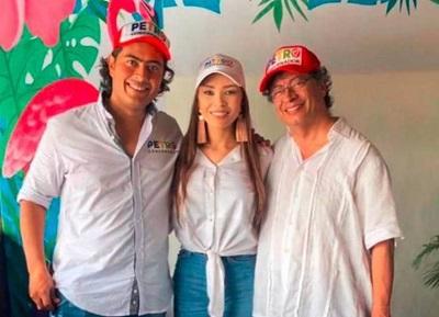 Nicolas Petro, Daysuris del Carmen Vásquez y el presidente Gustavo Petro 