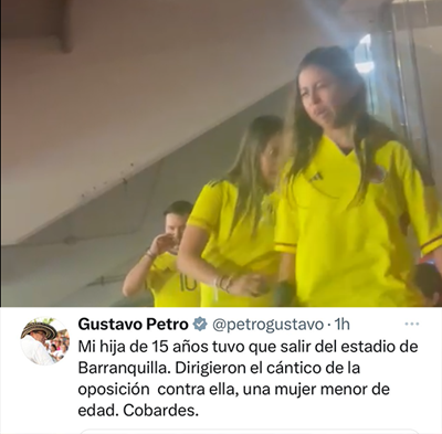 Hija del presidente saliendo del metropolitano 
