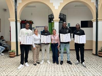 José Ángel Guazá Angola, Juan David Aponzá, Duván Sterlin Mina Aponzá y Johan Fernando Medina Balanta