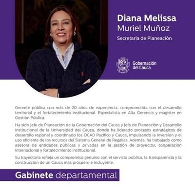 gobernación del Cauca- Diana Melissa Muriel