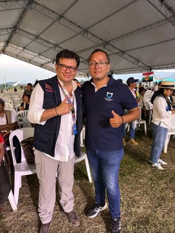 Holman Morris, director RTVC y Oscar Humberto Medina, director Multivisión